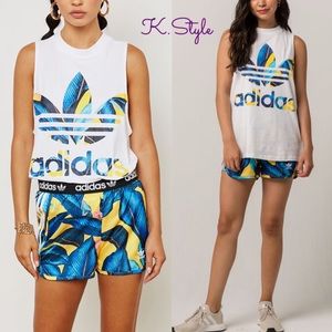 Adidas Farm Palm Leaf Tank & Shorts Set